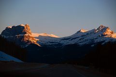 34 Castle Mountain, Stuart Knob, Helena Peak and Helena Ridge Sunrise From Trans Canada Highway Driving Between Banff And Lake Louise in Winter.jpg